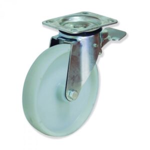 Rueda giratoria con freno nylon Gayner diametro 150 mm. MPG5 150 NYB5-FD codigo 35-014/2-FD