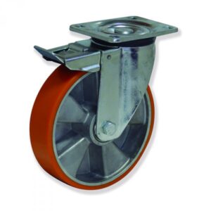 Rueda giratoria con freno poliuretano Gayner diametro 125 mm. KPG5 125 APB5-FD codigo 35-442-FD - Imagen 1