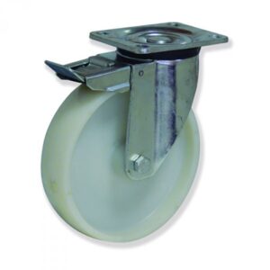 Rueda giratoria con freno nylon Gayner diametro 200 mm. KPG5 200 NYB6-FD codigo 35-568-FD - Imagen 1