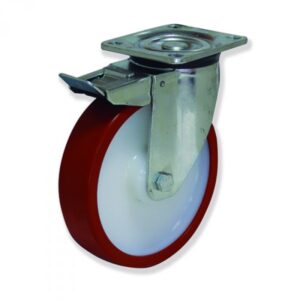 Rueda giratoria con freno poliuretano Gayner diametro 250 mm. KPG5 250 NPB6-FD codigo 35-588-FD