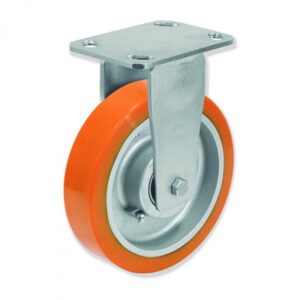 Rueda fija poliuretano Gayner diametro 125 mm. QPF6 125 HPB6 codigo 36-853