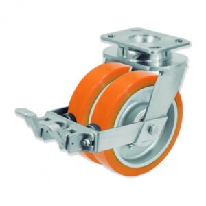 Rueda giratoria poliuretano Gayner diametro 100 mm. QDPG6 100 HPB5-FS codigo 36-950-FS