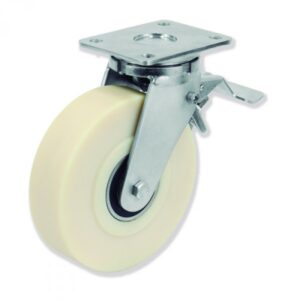 Rueda giratoria con freno poliamida Gayner diametro 125 mm. QPG7 125 POB6-FD codigo 37-40/6-FD - Imagen 1