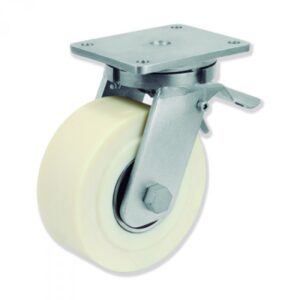 Rueda giratoria con freno poliamida Gayner diametro 150 mm. QPG8 150 POB8-FD codigo 38-150-FD