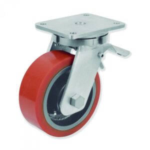 Rueda giratoria con freno vulkollan Gayner diametro 200 mm. QPG8 200 HVB8-FD codigo 38-162-FD - Imagen 1