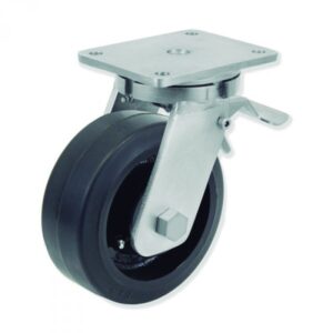 Rueda giratoria con freno goma Gayner diametro 300 mm. QPG8 300 HGB8-FD codigo 38-172-FD