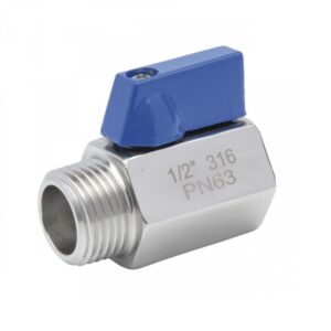 Minivalvula de esfera paso reducido M-H a/inox. A-316 con rosca 3/4" PN-63