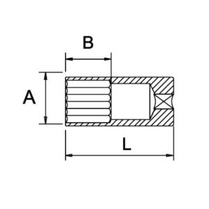 Llave de vaso 1/4" serie larga acero inoxidable Ega Master 8 mm. 12 cantos codigo 38426 - Imagen 2