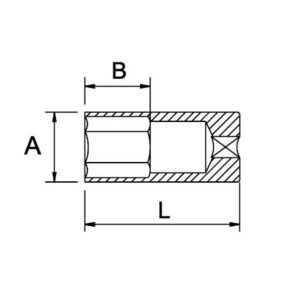 Llave de vaso de impacto 1/2" serie larga Ega Master 1-1/8" 6 cantos codigo 55642 - Imagen 2