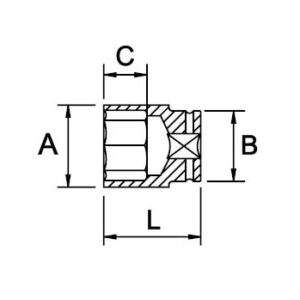 Llave de vaso de impacto 3/4" Ega Master 1-7/16" 8 cantos codigo 56375 - Imagen 2