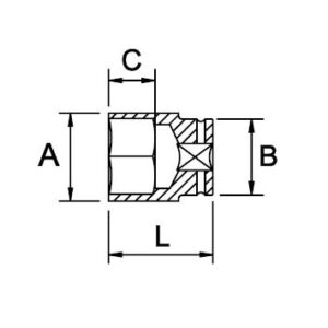 Llave de vaso de impacto 3/4" Ega Master 30 mm. 4 cantos codigo 57193 - Imagen 2