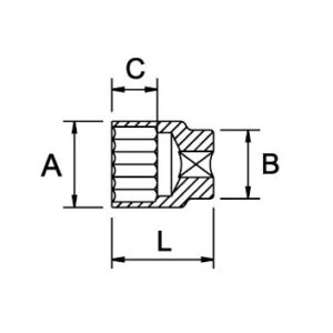 Llave de vaso de impacto 1-1/2" Ega Master 60 mm. 6 cantos codigo 65429 - Imagen 2