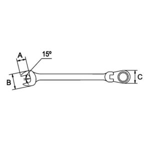 Llave combinada de carraca articulada Classicgear Ega Master 9 mm. cromado pulido espejo codigo 63819 - Imagen 3