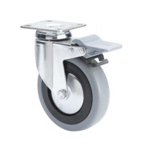 Rueda goma giratoria con freno Alex diametro 100 mm. 2-4594 - Imagen 1
