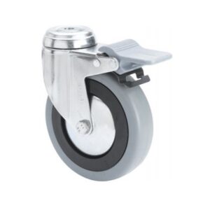 Rueda goma giratoria con freno Alex diametro 100 mm. 2-4598