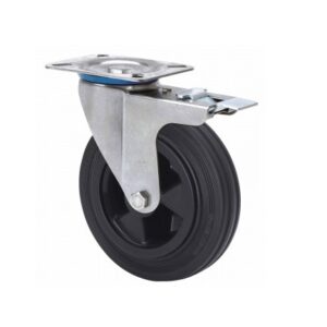 Rueda goma giratoria con freno Alex diametro 125 mm. modelo 2-4925