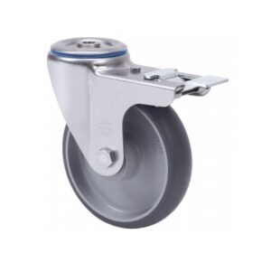 Rueda goma giratoria con freno Alex diametro 125 mm. 2-4942