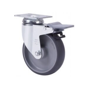 Rueda goma giratoria con freno Alex diametro 100 mm. 2-4610