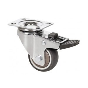 Rueda goma giratoria con freno Alex diametro 40 mm. modelo 1-0782