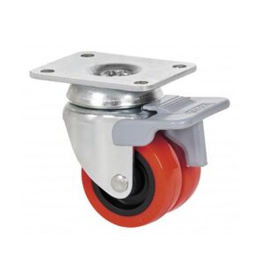 Rueda poliuretano giratoria con freno Alex diametro 50 mm. modelo 1-0791