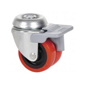 Rueda poliuretano giratoria con freno Alex diametro 50 mm. modelo 1-0795