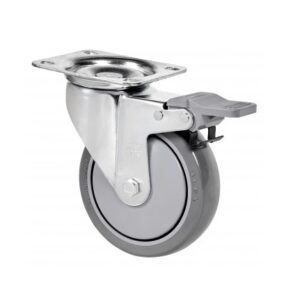 Rueda goma giratoria con freno Alex diametro 125 mm. modelo 2-4830