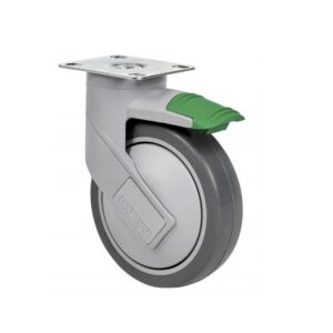 Rueda goma giratoria con bloqueo direccional Alex diametro 125 mm. modelo 2-4990