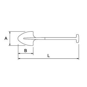 Pala redonda Nº 3 Ega Master 335x285x1030 mm. mango en T codigo 67186 - Imagen 2