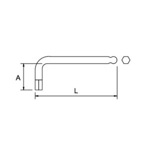 Llave hexagonal de bola Ega Master 5/64" acero inoxidable codigo 38603 - Imagen 2