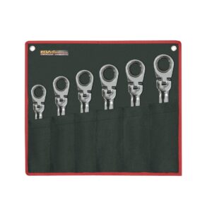 Juego de llaves combinadas de carraca articuladas Classicgear 6 ud. Ega Master 8-19 mm. cromado pulido espejo codigo 68234