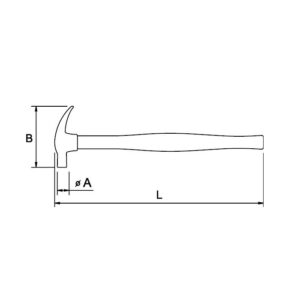 Martillo de uña modelo americano Ega Master 25 mm. mango madera hickory codigo 69609 - Imagen 2