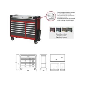 Armario carro de herramientas Ega Master 13 cajones color amarillo codigo 50956 - Imagen 3