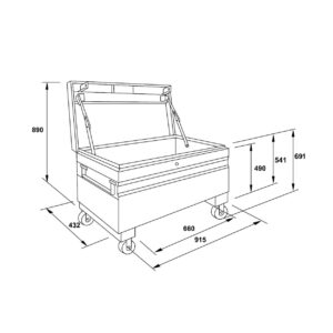 Arcon metalico con ruedas Ega Master 915x432x691 mm. codigo 50992 - Imagen 4