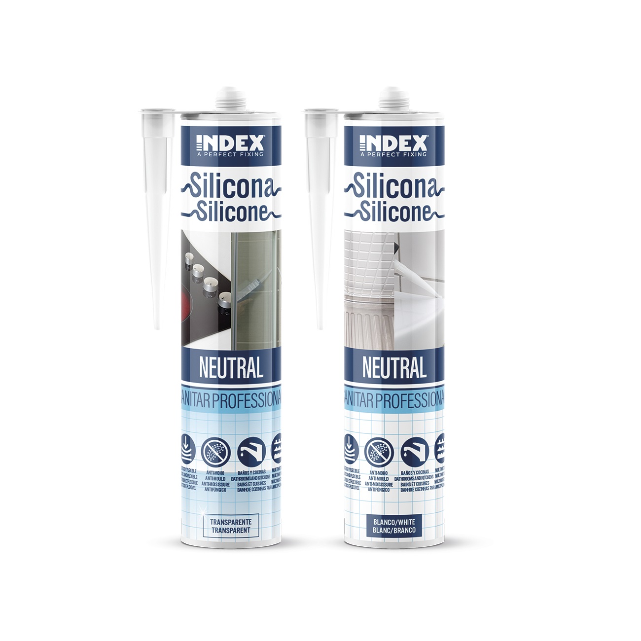 Silicona neutra profesional Sanitar transparente Index 280 ml. SIPRST280