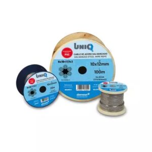 Carrete cable de acero galvanizado 6 x 19 + 1 (recubierto PVC) 8x10 mm. 25 metros