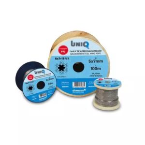 Carrete cable de acero galvanizado 6 x 7 + 1 (recubierto PVC) 5x7 mm. 50 metros - Imagen 1