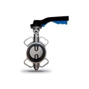 Valvula de mariposa wafer cuerpo a/inox. A-316 disco a/inox. A-316 asiento PTFE DN-100 PN-10/16 con reductor