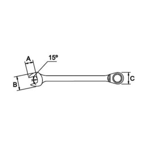 Llave combinada de carraca reversible Mastergear Ega Master 3/4"  cromado pulido espejo codigo 62702 - Imagen 3