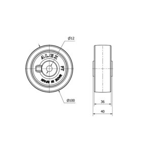 Rueda nylon-poliamida aro suelto  Alex diametro 100 mm. modelo 4-1535 - Imagen 2