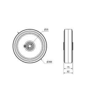 Rueda goma aro suelto  Alex diametro 300 mm. modelo 4-1640 - Imagen 2