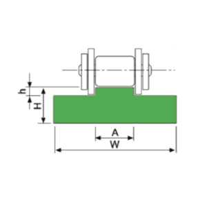 Perfil guia para cadena de rodillos simple 16B-1 tipo MS-5 paso 1" - Imagen 3