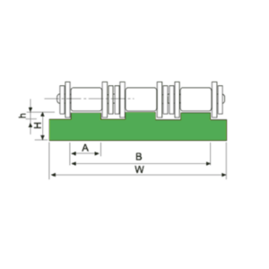 Perfil guia para cadena de rodillos triple 06B-3 tipo MT-1 paso 3/8" - Imagen 3