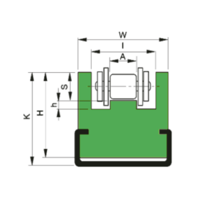 Perfil guia para cadena de rodillos simple 06B-1 tipo MUCCG-1 paso 3/8" - Imagen 3