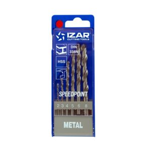 Juego de brocas DIN-338 6 ud. 2-3-4-5-6-8 HSS split point C (1013) Izar 1462 2-3-4-5-6-8 mm. art. 25365