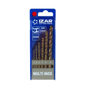 Juego de brocas DIN-338 6 ud. 2-3-4-5-6-8 HSSE MULTI-INOX (1021) Izar 1462 2-3-4-5-6-8 mm. art. 34204
