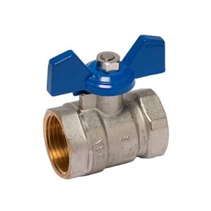 Valvula de esfera H-H maneta mariposa azul con rosca 1" PN-25 - Imagen 1