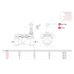 Electrovalvula servoaccionada Aignep 2/2 N.C. 3/8" laton FKM 14 mm. 04F04114VH - Imagen 2