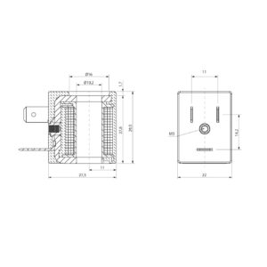 Bobina AB Aignep talla 22 10 mm. 24 V. DC. 6,5 W, SOL10024C4000 - Imagen 2