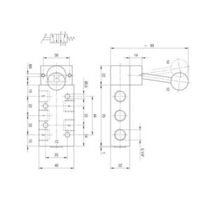 Valvula palanca inoxidable Aignep 5/2 N.C. 1/4" monoestable retorno muelle X1VL050003 - Imagen 2