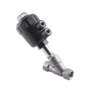 Valvula de asiento inclinado Aignep 2/2 N.C. 3/4" con actuador neumatico tecnopolimero X2Y0710500